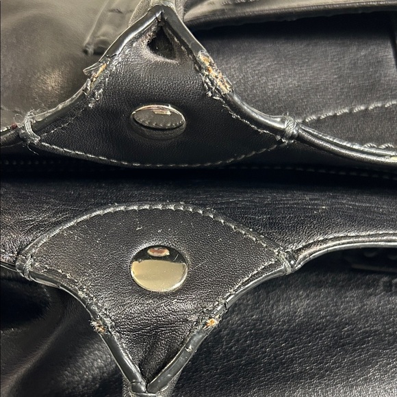 Coach F14383 Bleeker Black Leather Tote with Colorful Striped Interior - Picture 13 of 15